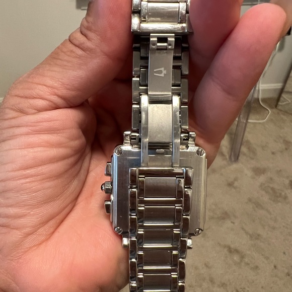 Bulova C837420 Women\'s Diamond Bezel Chronograph Stainless Steel Watch 33mm